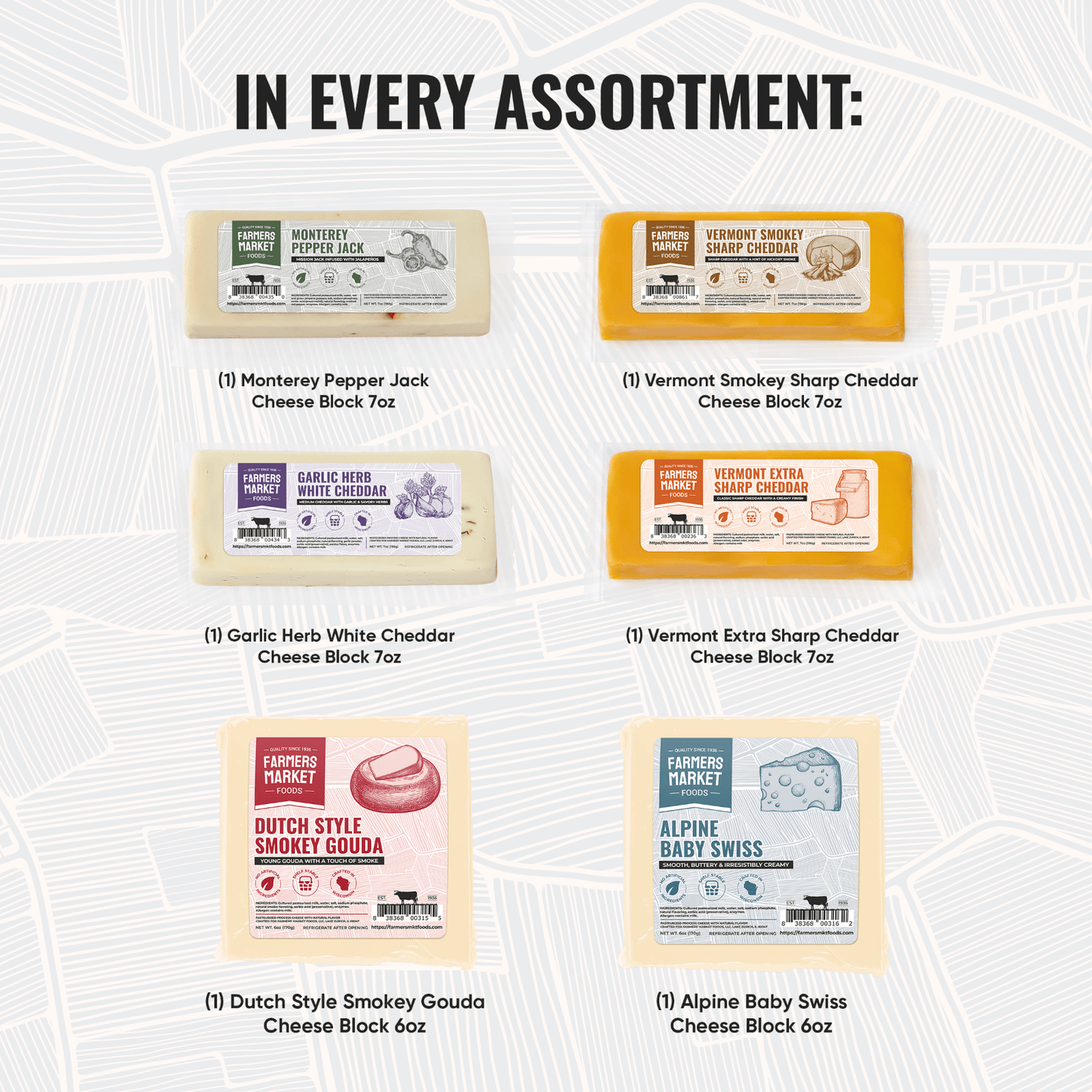 Cheese Block Assortment 6-Pack