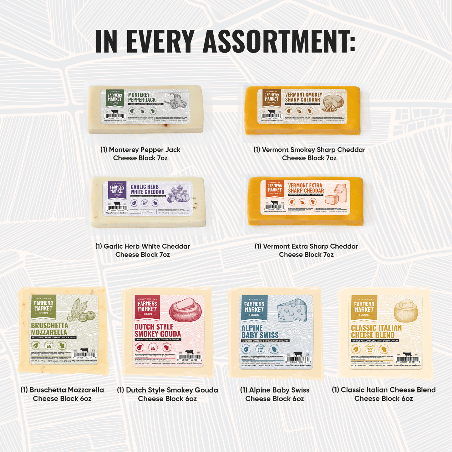 Cheese Block Assortment 8-Pack