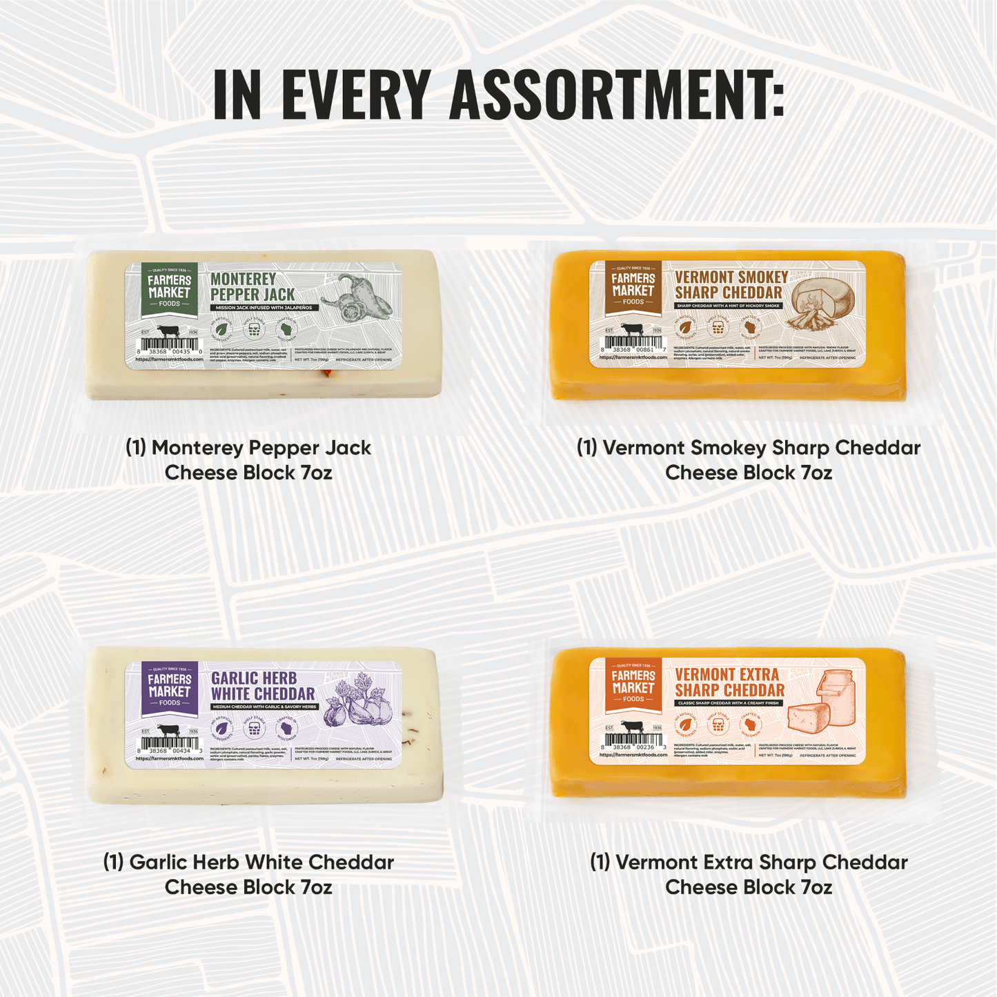 Cheese Block Assortment 7oz 4-Pack