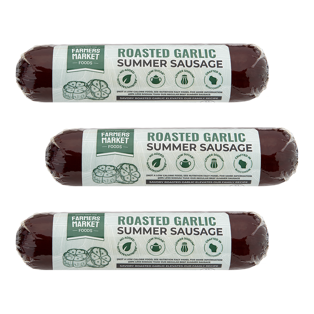 Roasted Garlic Summer Sausage 3-Pack