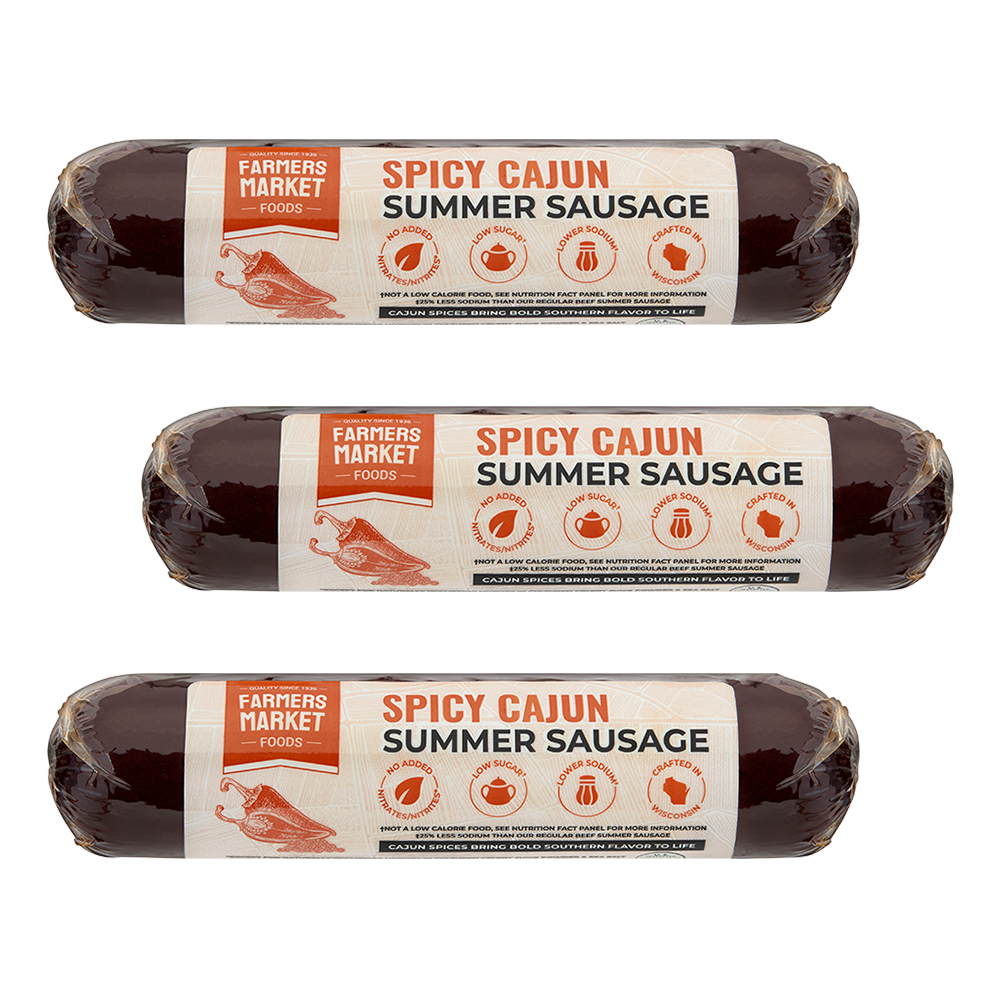 Spicy Cajun Summer Sausage 3-Pack